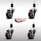 Service Caster 3'' SS Maroon Poly Wheel Swivel 1-3/8'' Expanding Stem Caster Set, 4PK SCC-SSEX20S314-PPUB-MRN-138-4 - alternate 4